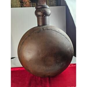 Vintage Large Dovetailed Metal Indian Water Jug Vessel Bottle appr 25"x 19"x 14"